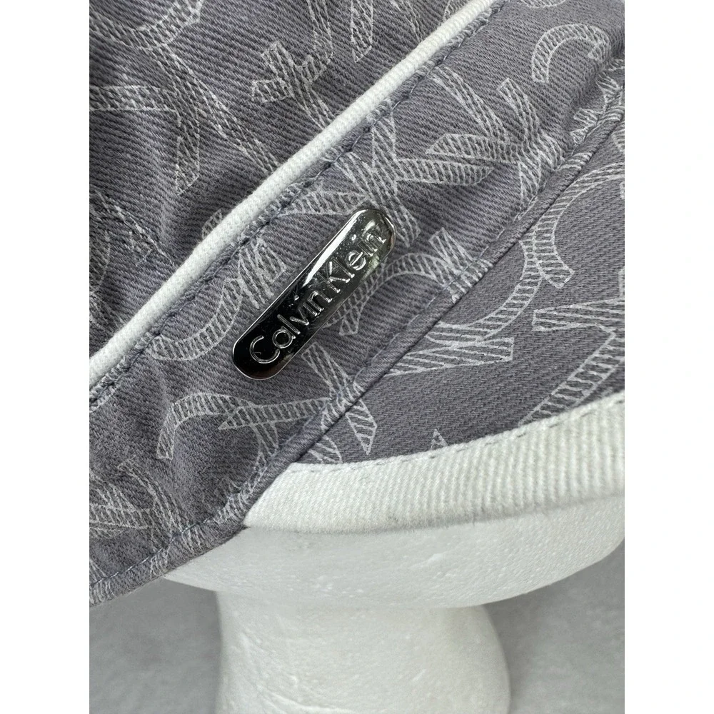 Calvin Klein Fitted Newsboy Caby Shorty Cotton‎ Hat Comrade Logo CK Gray